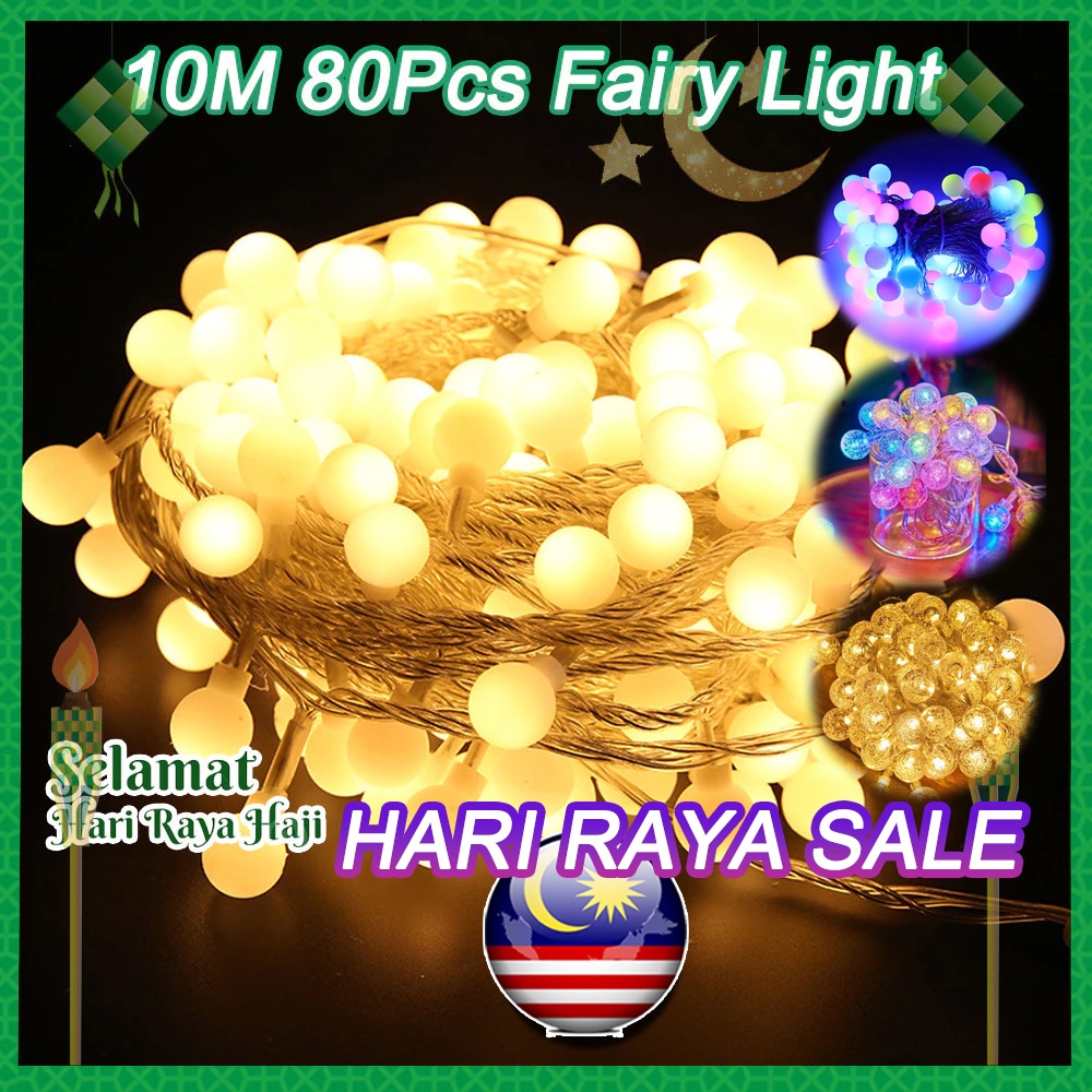 🌙Lampu raya led light 10M Camping Outdoor Fairy Light Lampu Kelip ...