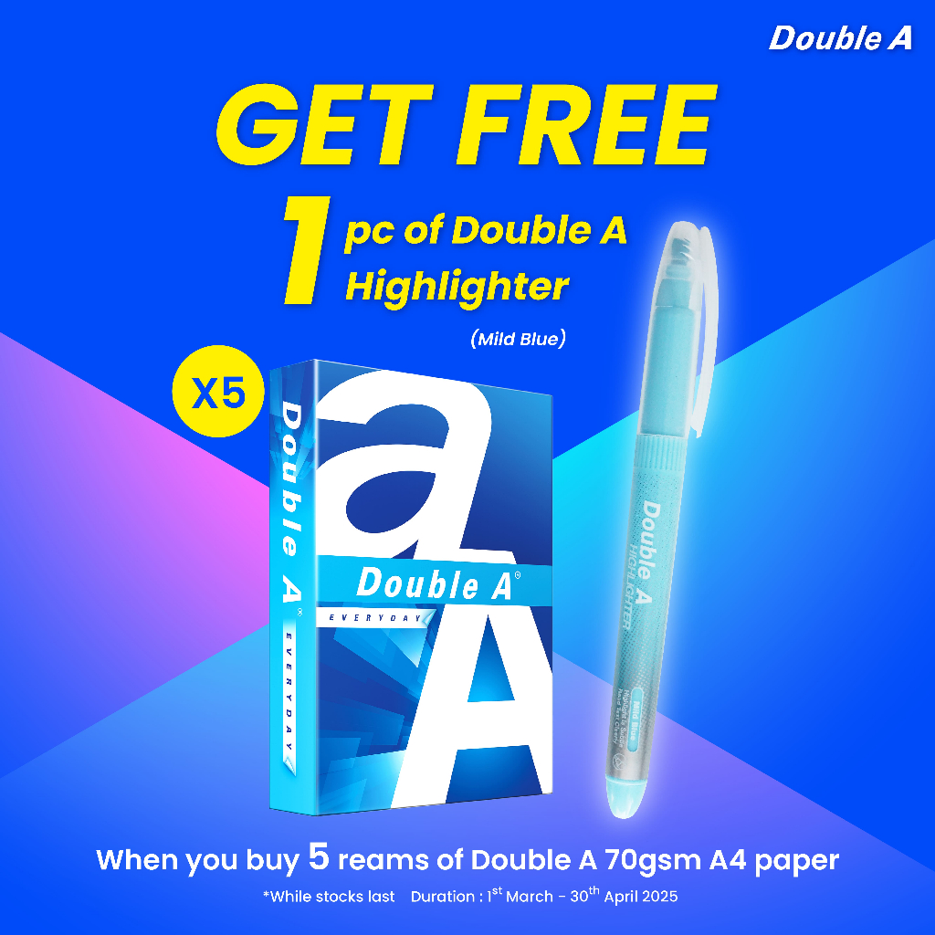 Buy 1 carton of DoubleA A4 Paper 70gsm FOC 1pc Pen-Shaped Highlighter ...