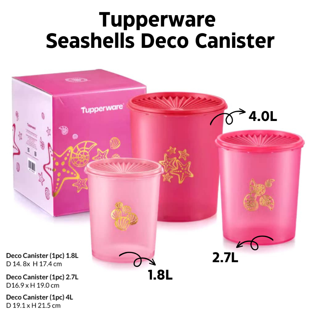 Tupperware Seashells Deco Canister Set with Giftbox (1 Set) | Shopee ...
