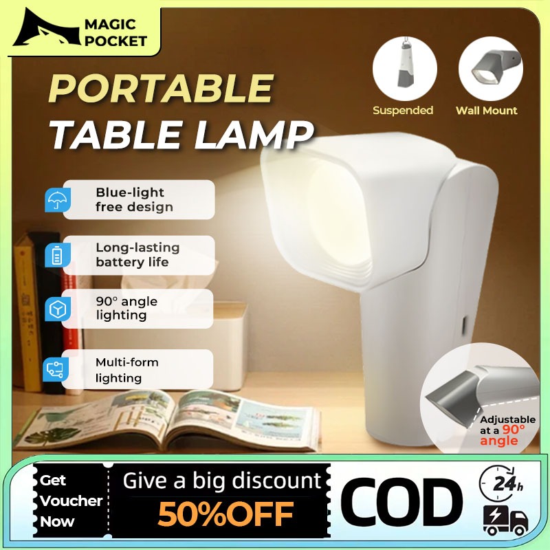 Outdoor portable table lamp adjustable flashlight rechargeable three ...