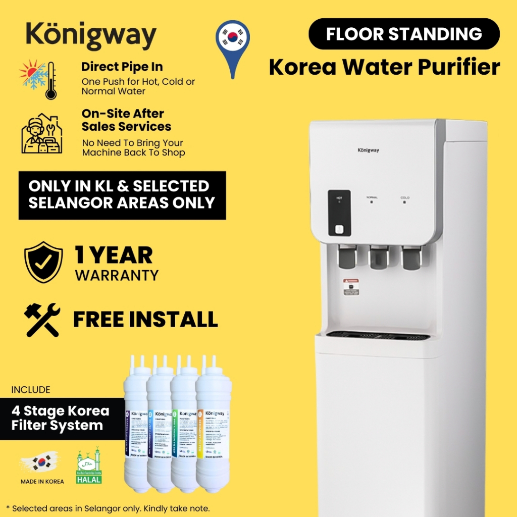 Konigway KR290FSP Korea Hot Cold Normal Water Purifier 4 Stage Korea ...