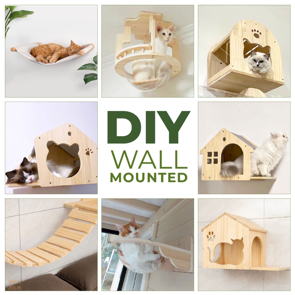 DIY Cat Wall Shelves, Climbing Shelf Playground,Cat Nest Space Capsule ...