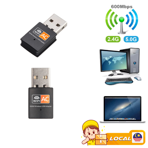 Realtek AC600M Dual Band 5G/2.4GHz 600Mbps External Wireless Mini USB ...