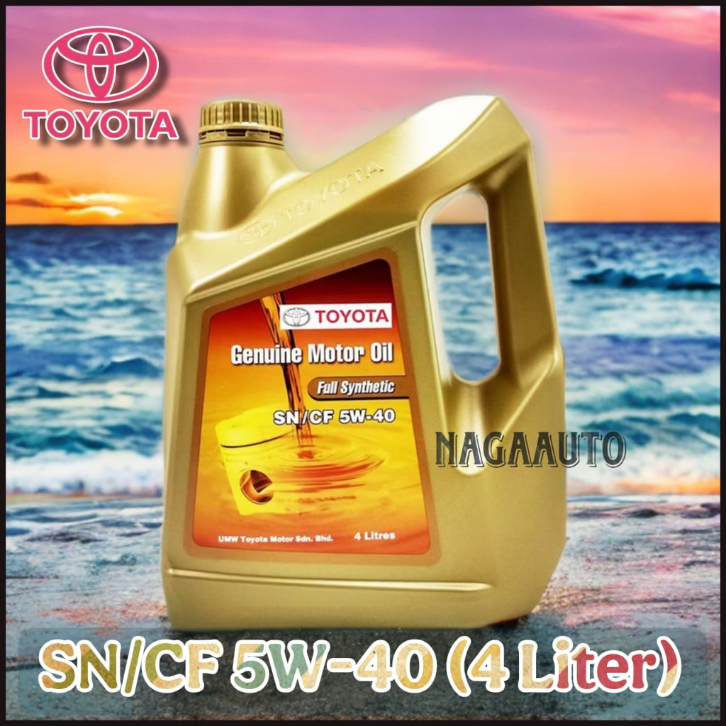 Toyota SN/CF 5W40 Fully Synthetic Engine Oil (4 Liter) Altis, Vellfire ...