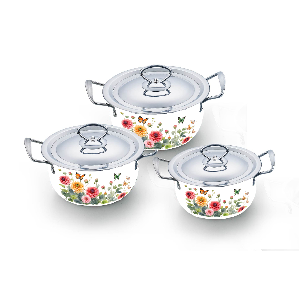 Dahlia flower cookware set 16/18/20cm | Shopee Malaysia