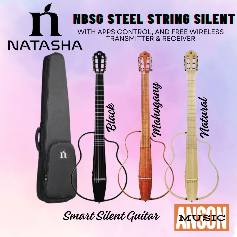 Natasha NBSG Steel String Silent Smart Guitar (with apps Control, and ...
