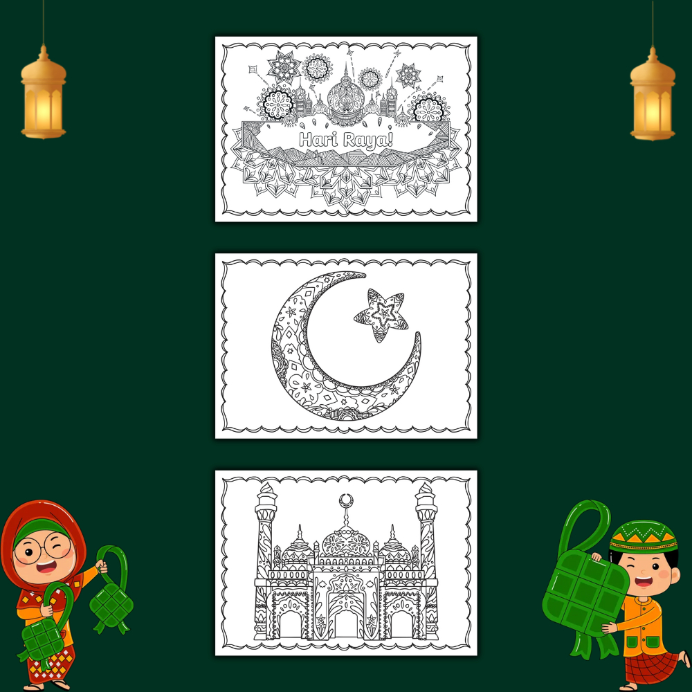 [PDF] 29 Ramadan & Hari Raya Aidilfitri Coloring Pages For Kids ...