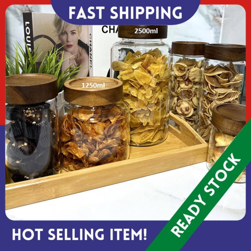 Balang Kerepek Raya / Screw Lid Glass Jar Airtight / Food Storage ...