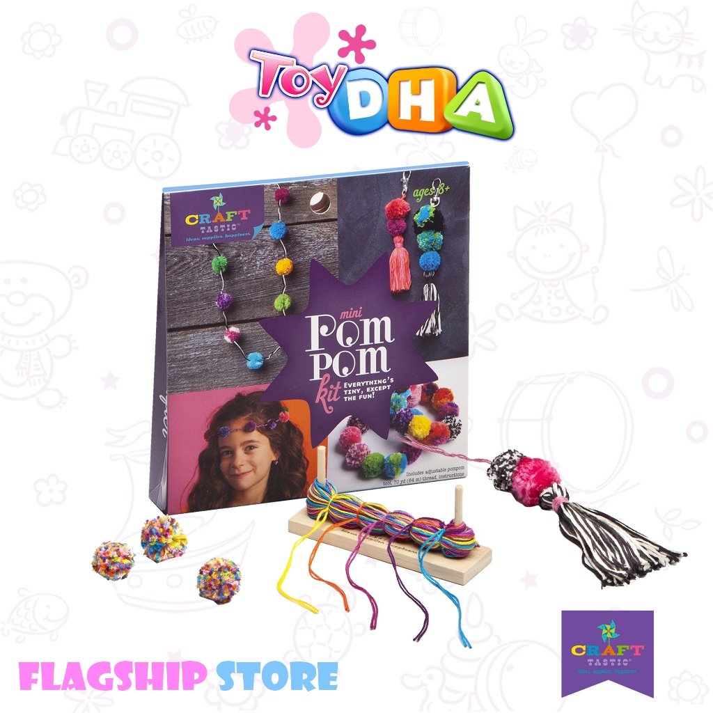 Craft Tastic DIY Mini Pom Pom Tassels Handcraft Kit CT1501 Children Art ...