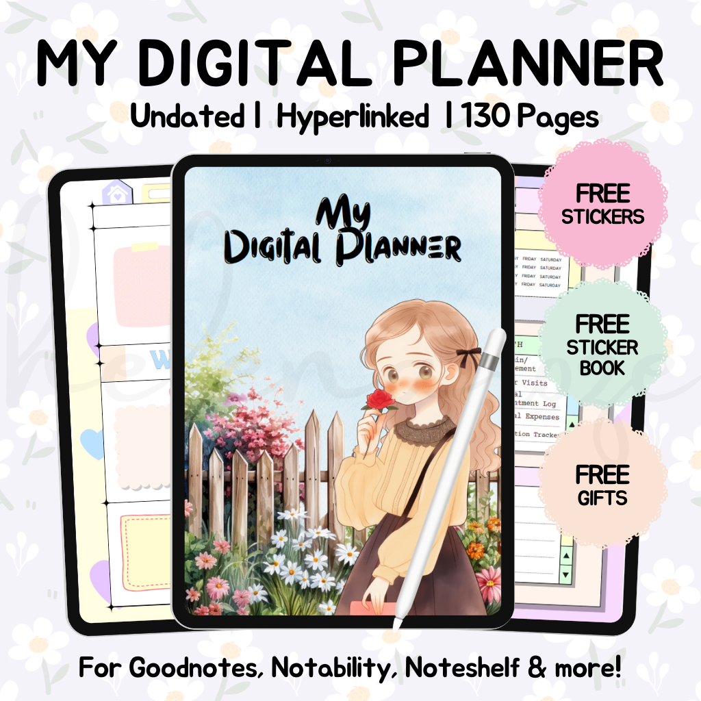 Digital Planner, Hyperlinked Pdf Notepad Notebook Diary Diari Journal ...