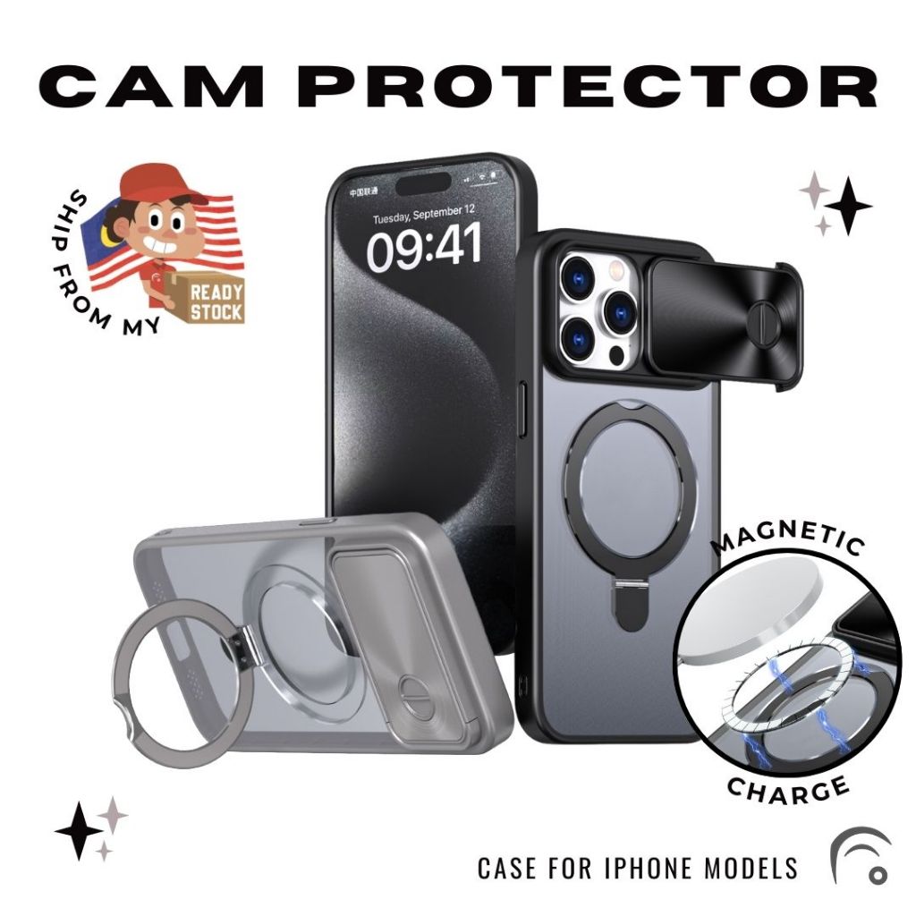 Camera Protector Slide Phone Case for iPhone 11 12 13 14 15 16 Pro Plus ...