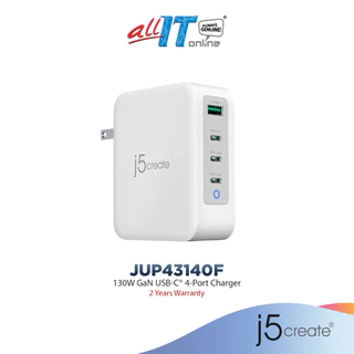 j5Create GaN USB-C® 4-Port Charger (130W) JUP43130F