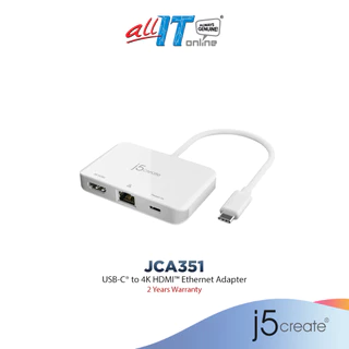 j5Create USB-C to 4K HDMI™ Power Delivery 100W Ethernet Adapter (JCA351)