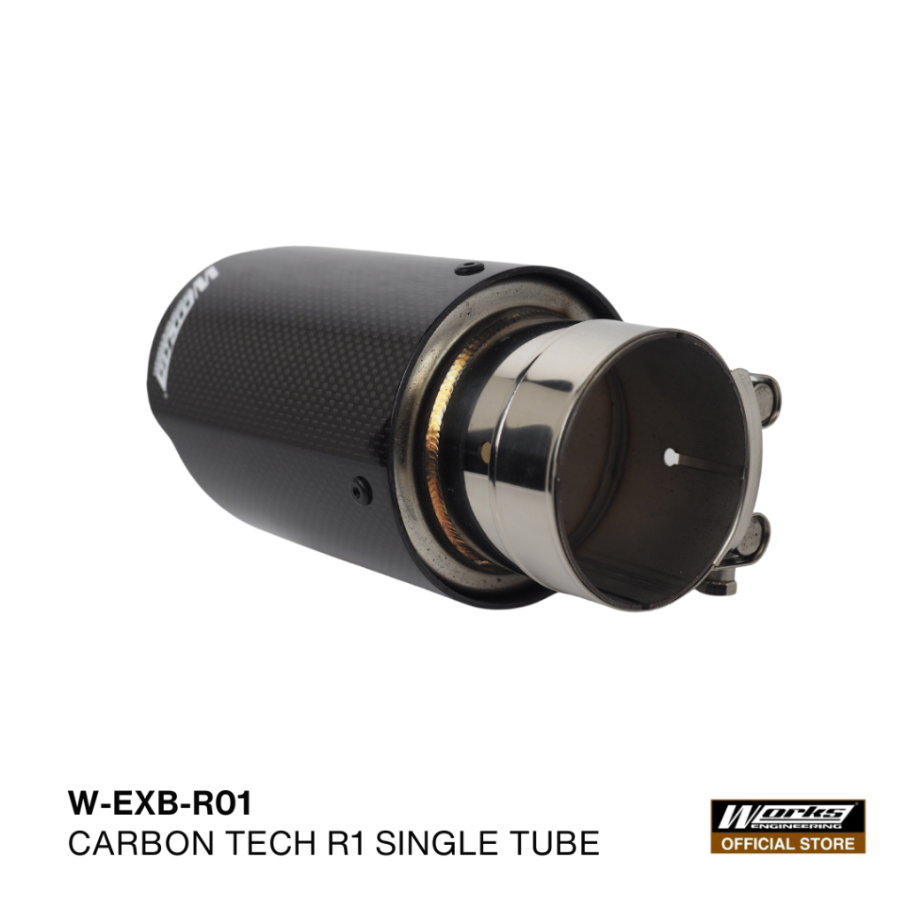 Works Engineering Carbon Tech R1 Silver Exhaust Pipe Carbon Fiber ...