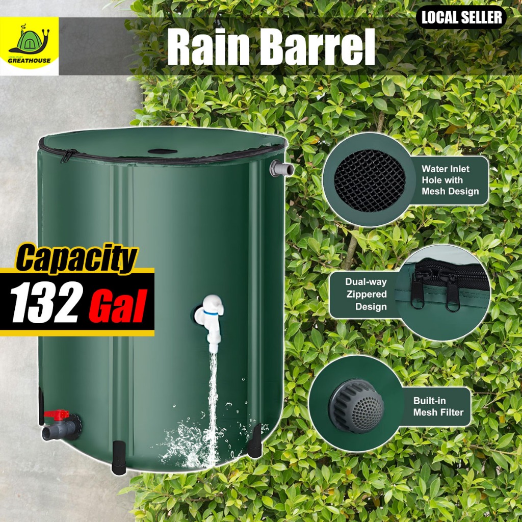 Home Garden Portable Rain Barrel Water Butt Collapsible Rainwater ...