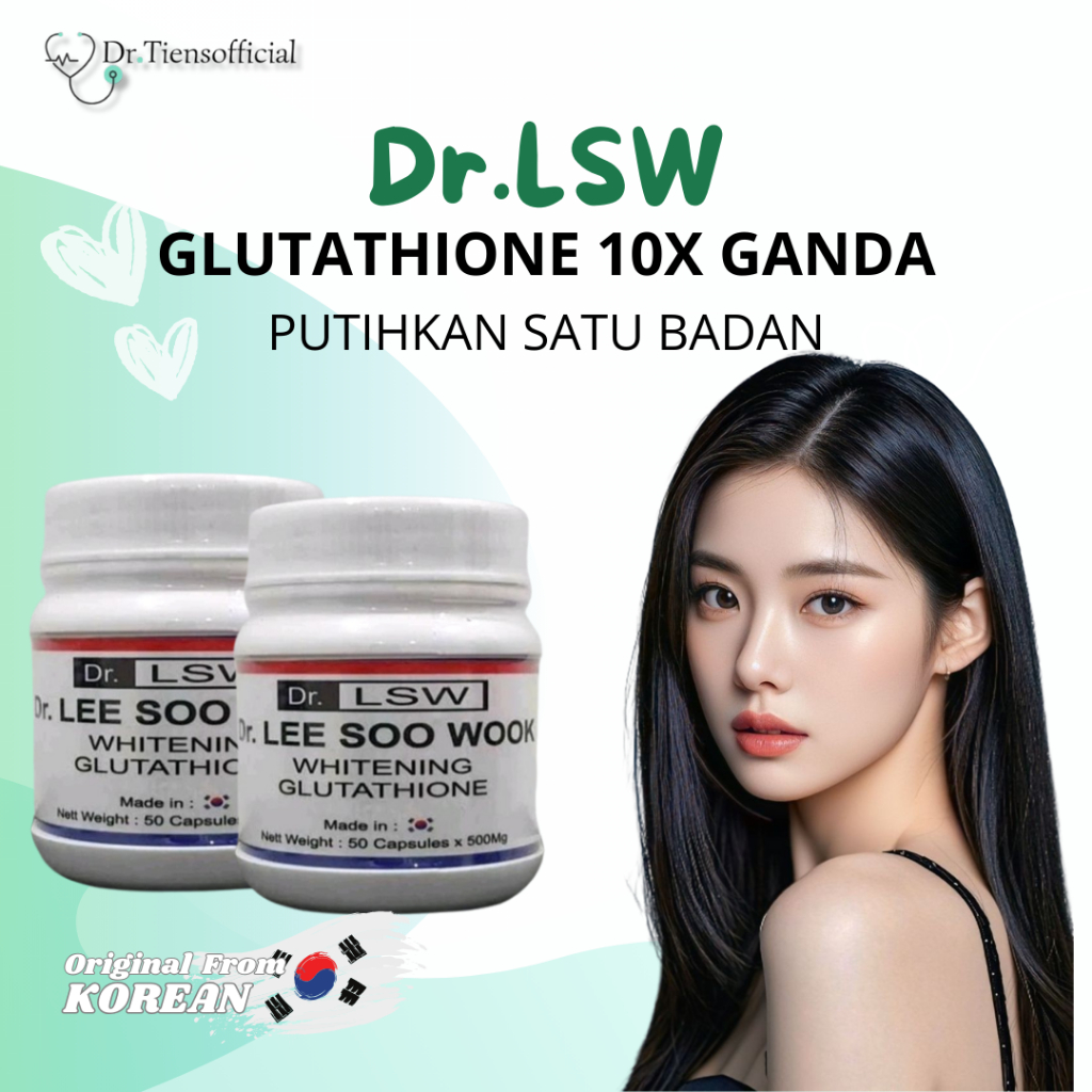 dr lee soo wook glutathione 50 Capsule ORIGINAL 100% KOREA,Dr.Lsw for Malaysia (Pemutih Kulit) Age-R Glutathione Glow Cream Quantity::2 MG Skin Regeneration