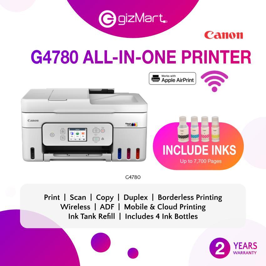 Canon Pixma G4780 MegaTank Wireless All-in-One with ADF for Home and ...