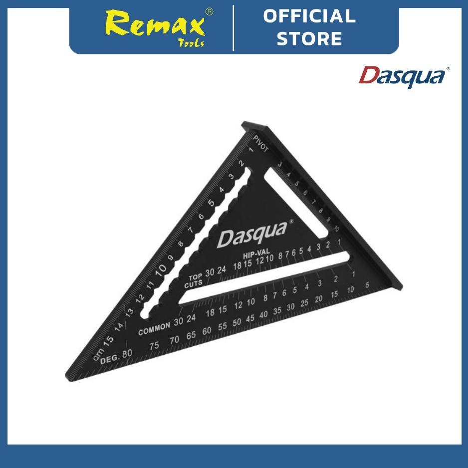Dasqua 7“ Triangular Ruler Square Metric Aluminium Alloy Triangle Angle ...