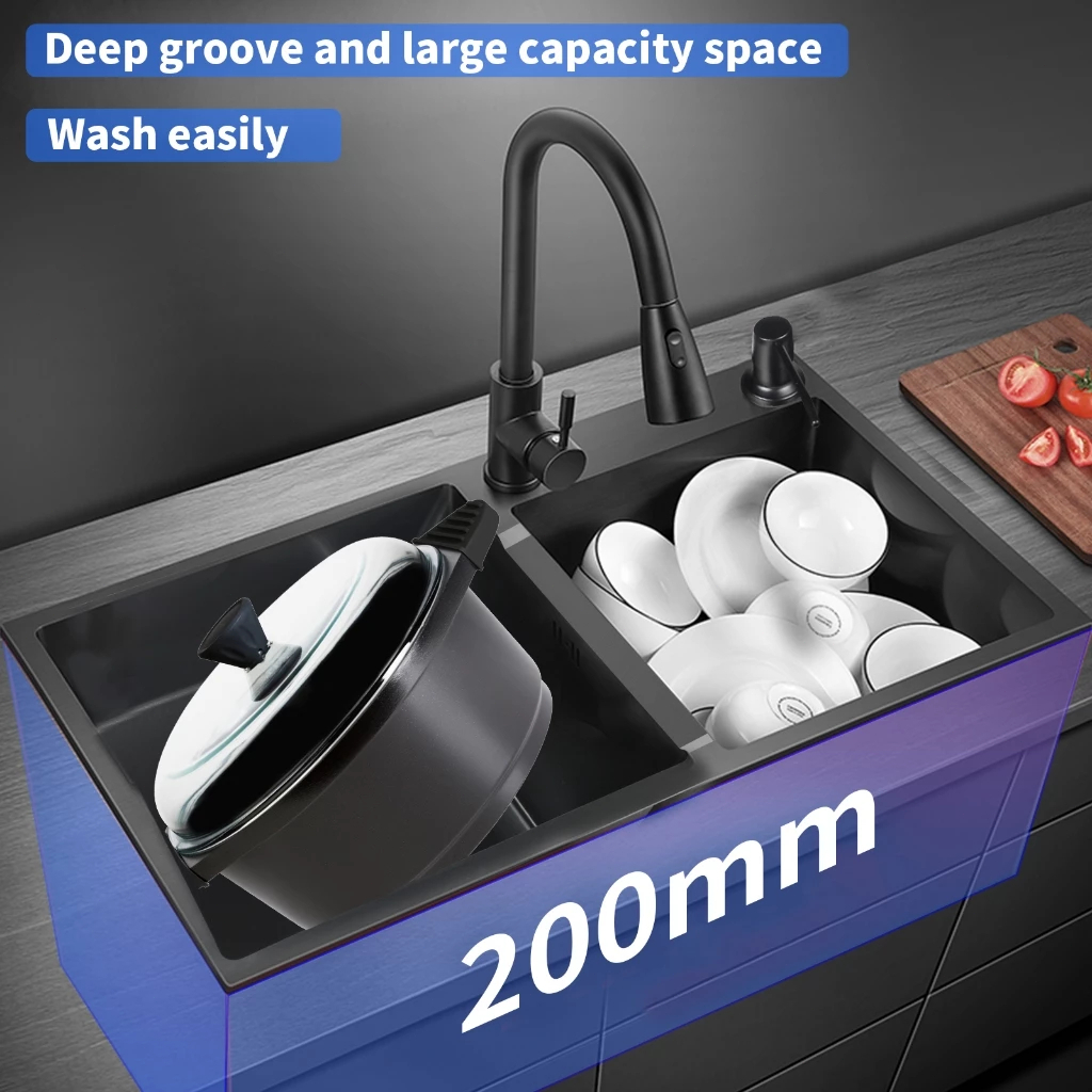 NANO Sink 304 Stainless Steel Singki Dapur Double Sink Kitchen Sink ...