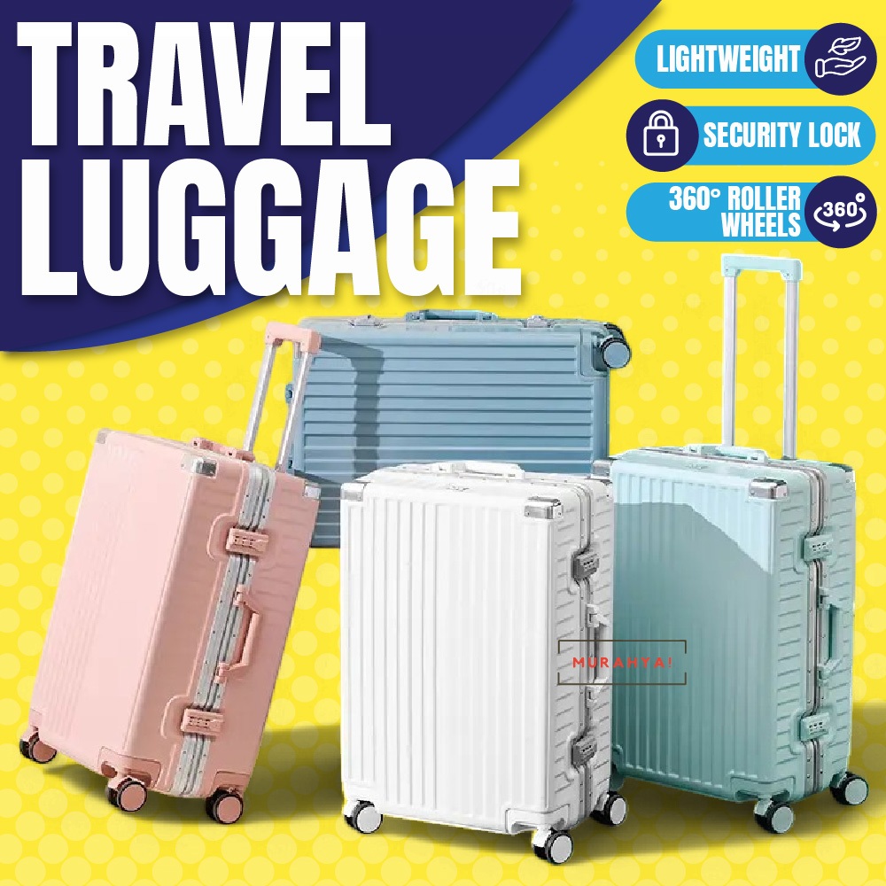 Luggage bag travel ABS luggage Bagasi beg 20 24 26 28 inch Zipper ...