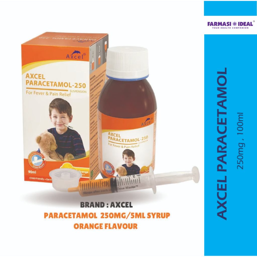 AXCEL PARACETAMOL 250MG, 90ml - RELIEF OF PAIN AND FEVER | Shopee Malaysia