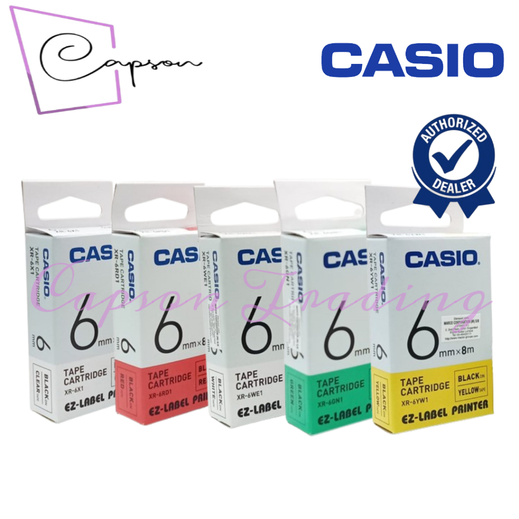 CASIO EZ-Label Printer Tape Cartridge (6mm x 8m) | Shopee Malaysia