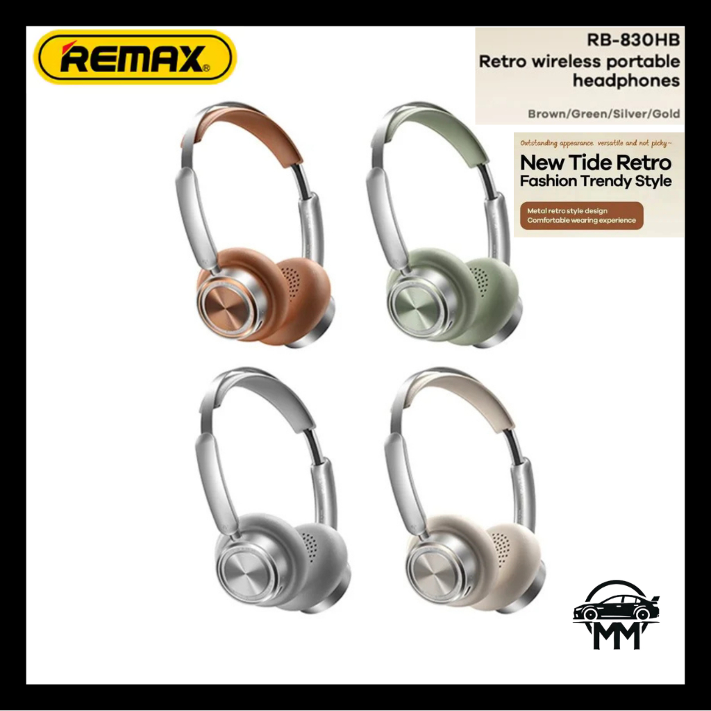 REMAX RB-830HB Retro Wireless Bluetooth V5.4 Portable Headphones with ...