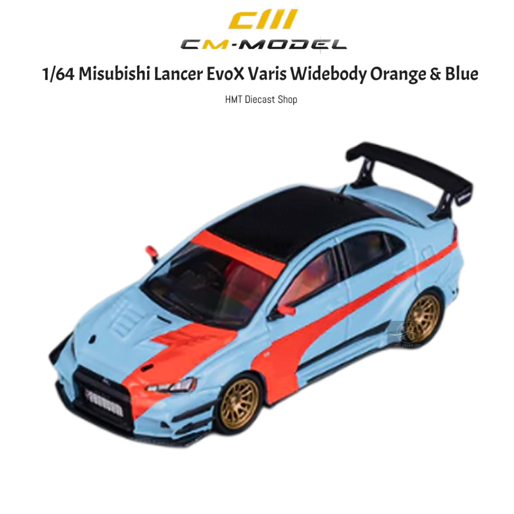 Modèle Réduit 1:64 Mitsubishi Lancer EVO IX Widebody - Argent - Marque CM-Model - Neuf Sous Blister