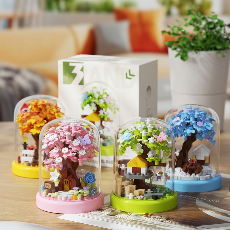 Sakura Tree Bricks with Clear Acrylic Cover DIY Building Blocks 3D ...