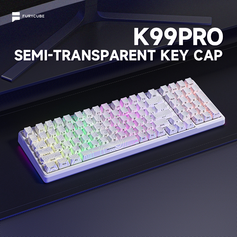 FURYCUBE K99 PRO Wireless Mechanical Keyboard 99 Keys RGB Gasket ...