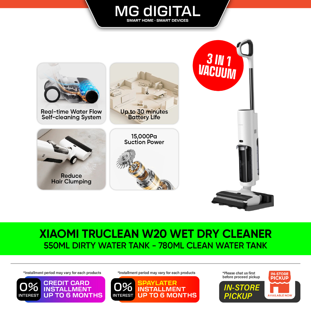 [MY Set] Xiaomi Truclean W20 Wet Dry Vacuum - 3-in-1 Vacuum | Self ...