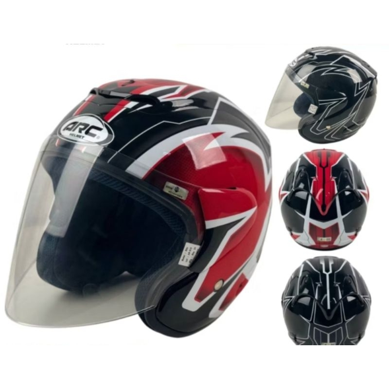 ARC RITZ FLASH Topi Keledar Asal Helmet Ori Hitam/Merah | Shopee Malaysia