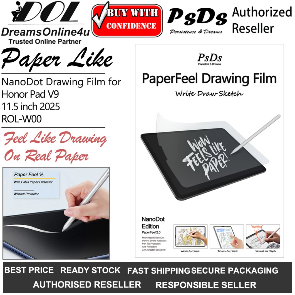 PsDs Honor Pad V9 11.5 inch 2025 ROL-W00 NanoDot Paper Feel 2.0 Drawing ...