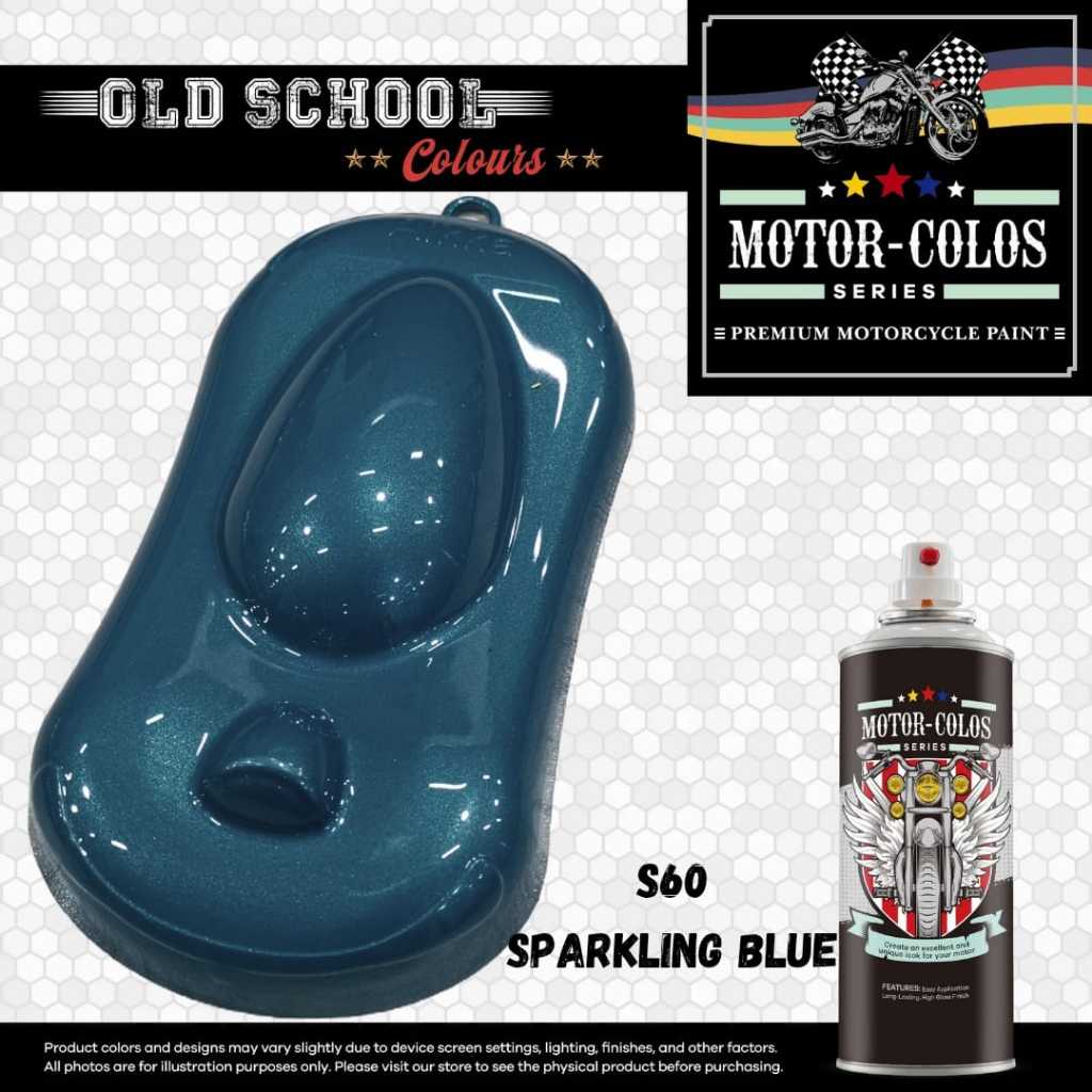 MOTOR-COLOS S60 SPARKLING BLUE METALLIC COLOUR AEROSOL SPRAY PAINT ...