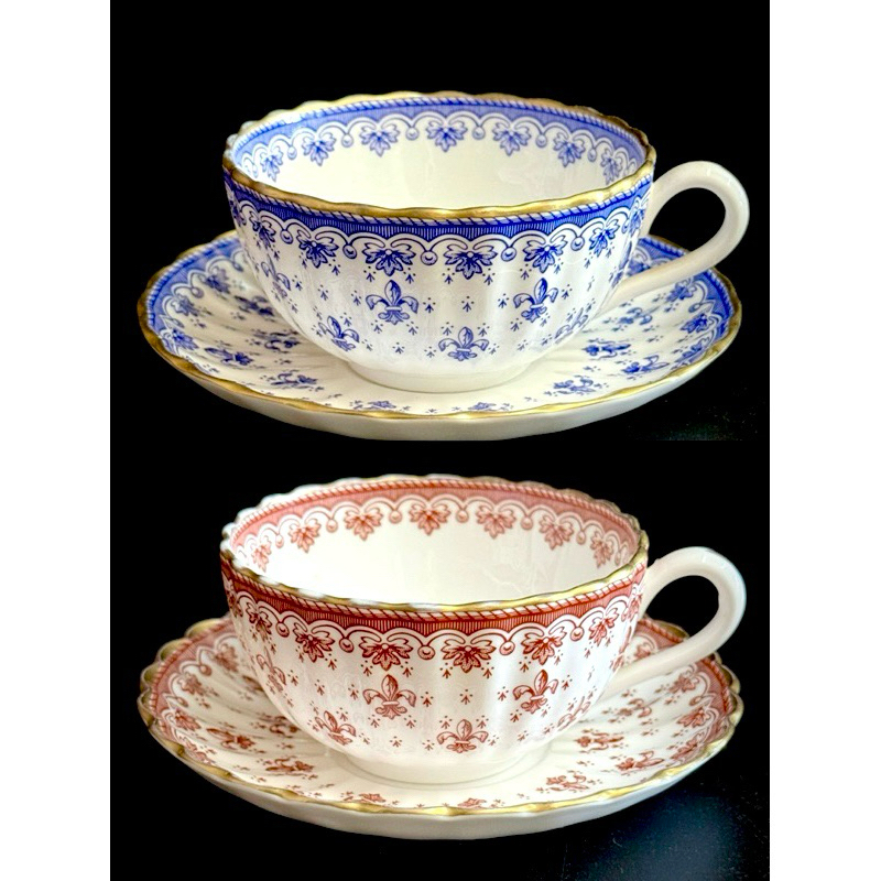 Spode 🇬🇧 Fleur De Lys Blue & Red Bone China Cup Set Sold Separately ...