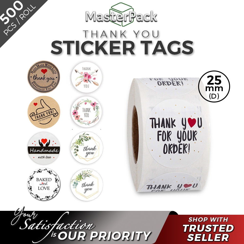 Thank you sticker 500 Pcs/Roll Quality seal label Scrapbook/Handmade ...