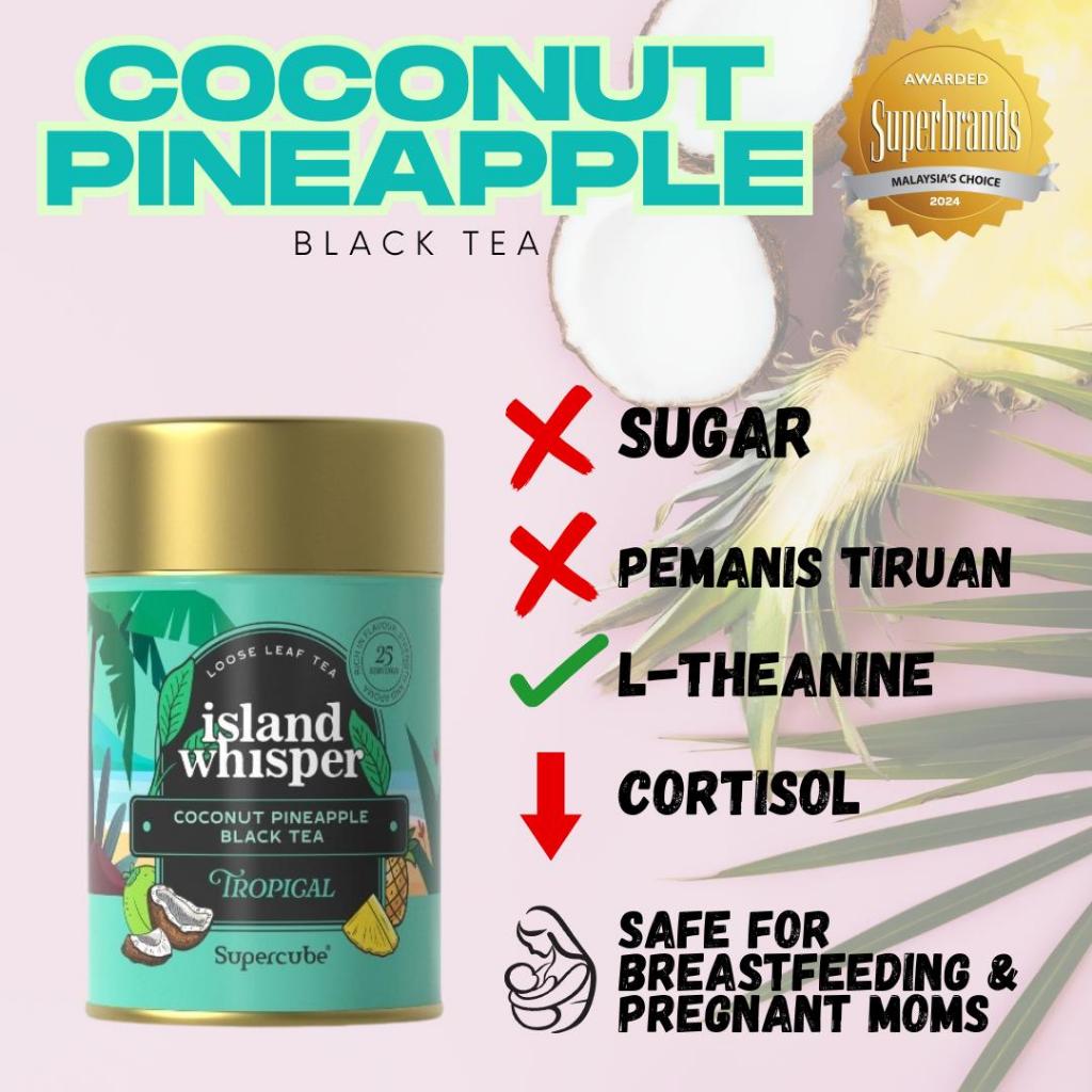 Supercube Coconut Pineapple Black Tea Teh Detox Kortisol Teh Tanpa Gula ...