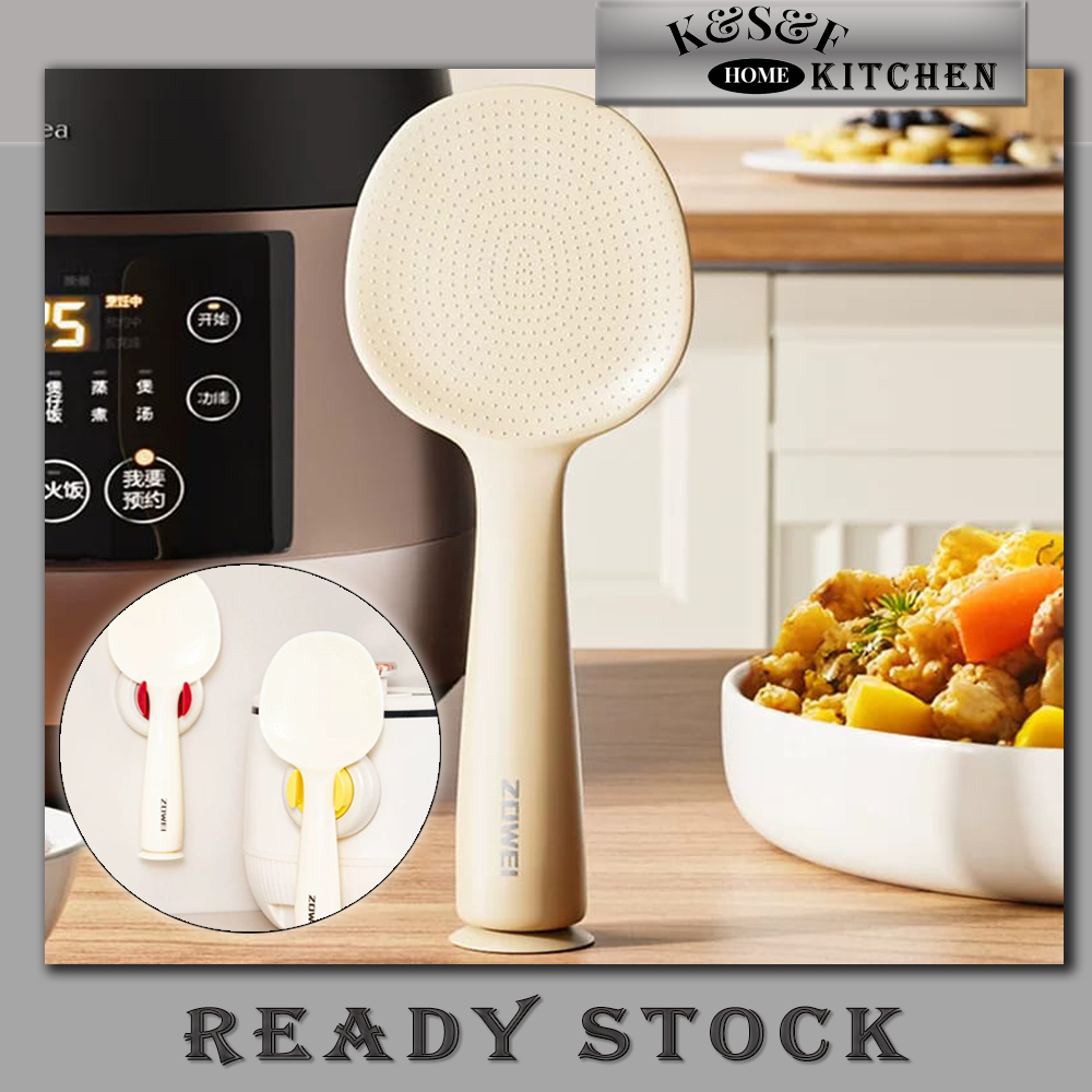 ( Ready Stock ) Hanging & Standing Rice Spoon With Hanger Suction Cup ...