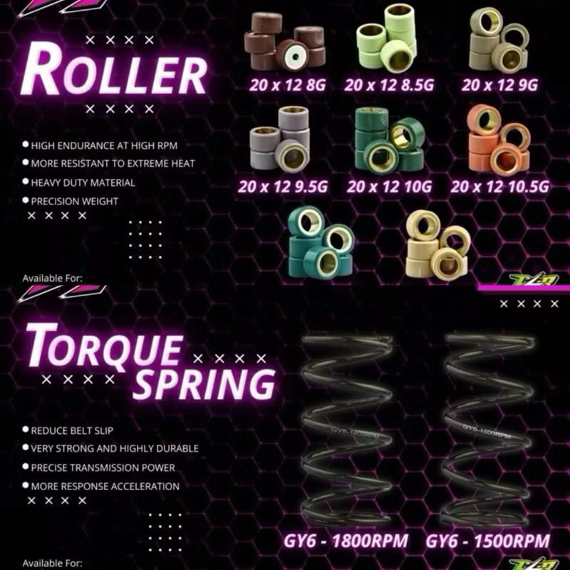 ORIGINAL WF RACING SPRING & ROLLER FOR NVX DAN NMAX NVX NVX155 Roller ...