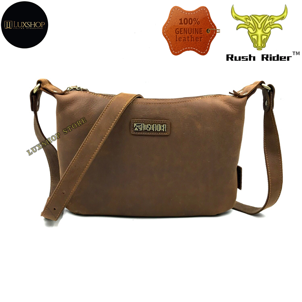 Rush Rider Korea Fashion Full Cow Leather Sling Bag Men Shoulder Bag ...