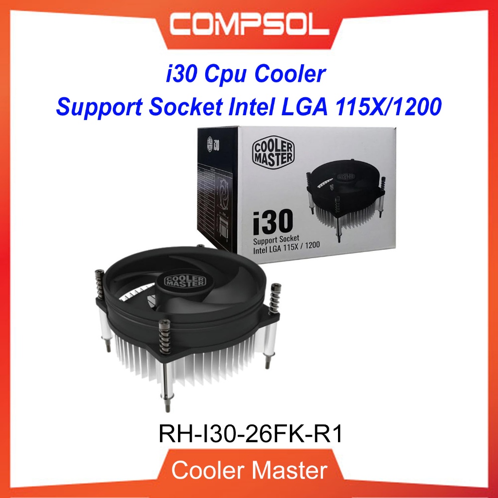 Cooler Master i30 CPU Cooler Support Socket Intel LGA 115X/1200 (RH-I30 ...