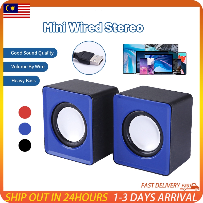 Mini Portable Speaker Square Desktop Wired USB Audio Music Player ...