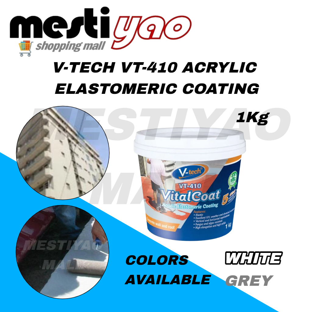 V-Tech VT-410 VitalCoat Acrylic Elastomeric Coating 1Kg/Salutan Akrilik ...
