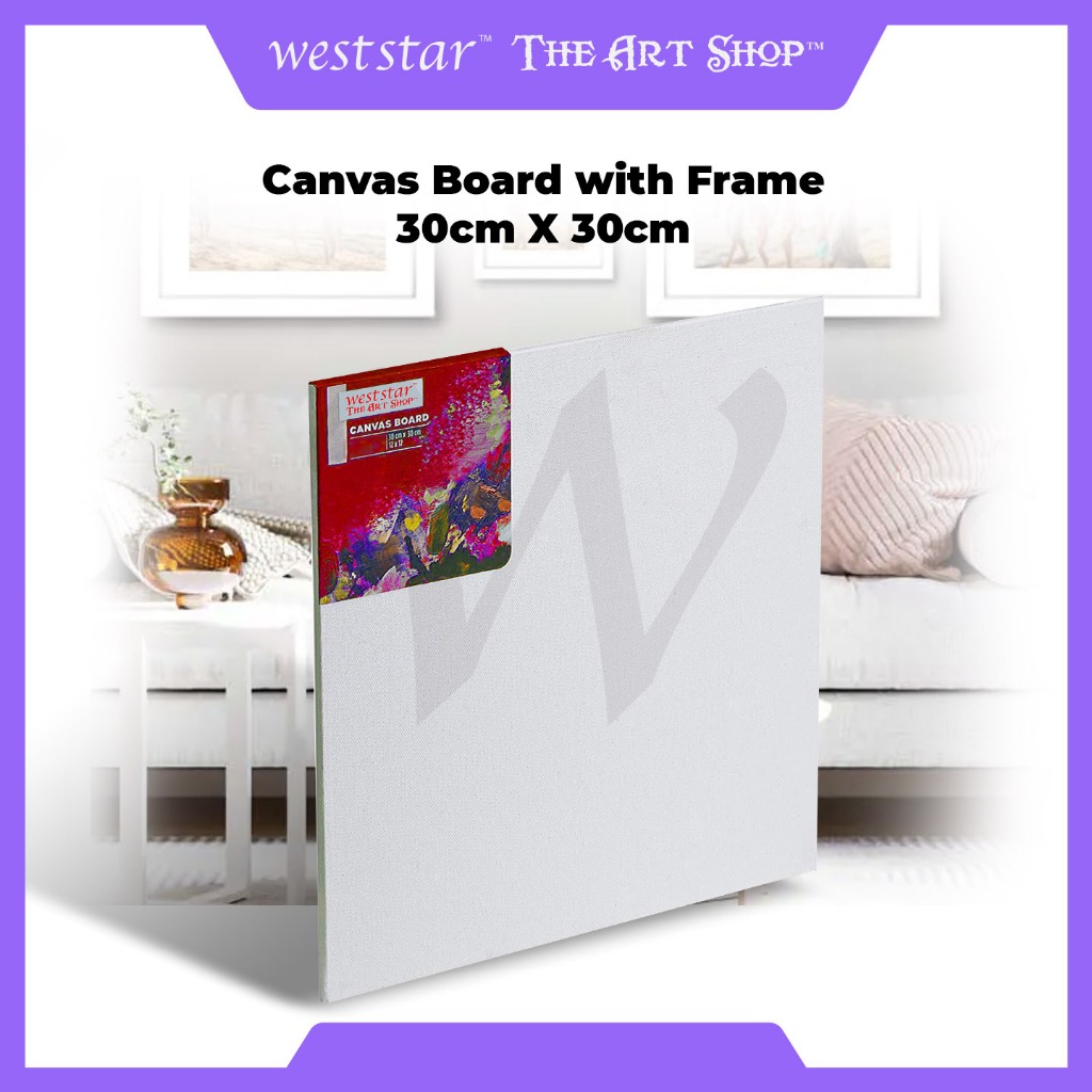 Canvas Board With Frame | 30cm X 30cm | Shopee Malaysia