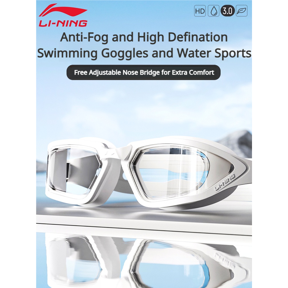 LINING Swimming Goggles Anti Fog HD High Definition Adjustable Nose ...