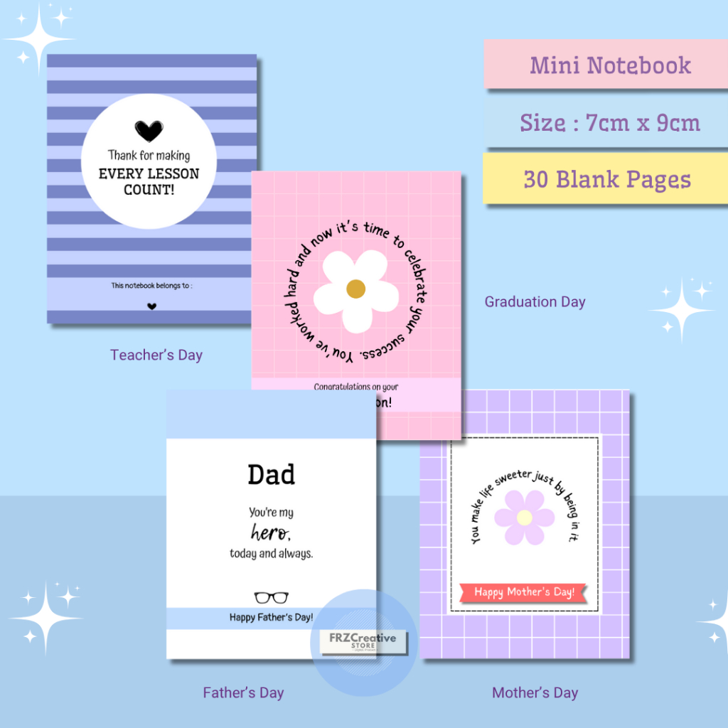 3 set Cute MINI NOTEBOOK Blank Pages Stapler Bind Pocket Size Buku Nota ...