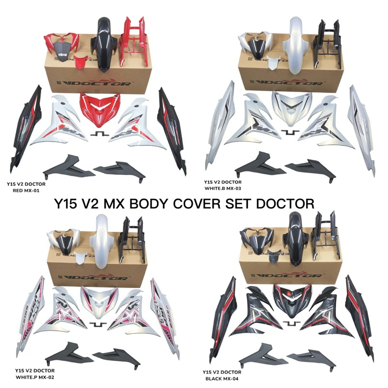 YAMAHA Y15 V2 SPECIAL CUSTOM COLOR BARU BODY COVER SET RED MX KING ...