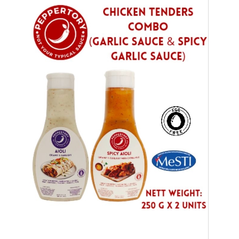 PEPPERTORY GARLIC SAUCE & SPICY GARLIC SAUCE COMBO (250 G X 2 UNITS ...