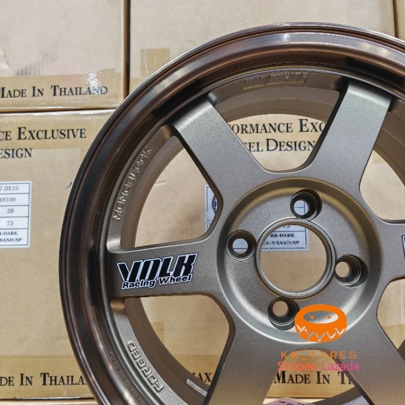 [1PC] PROMAX Sport Rim 15inch TE37 15x7JJ ET35/ET28 4H100 OLD GOLD-S ...