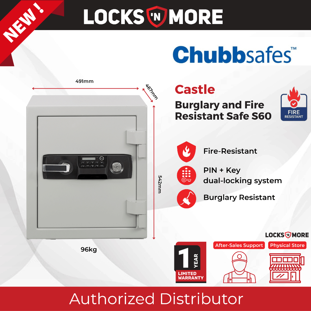 CHUBBSAFES CASTLE 60 – Compact Fire & Burglary Safe | Free Installation ...